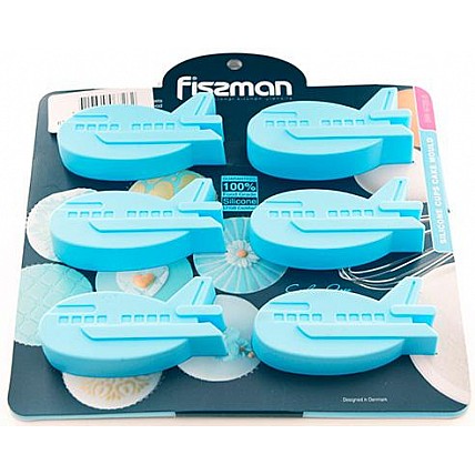 Форма для випічки Fissman Блакитний Літак силіконовий 22х20см, 6 осередків