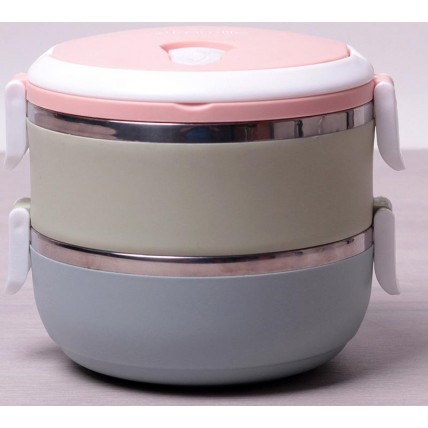 Ланч-бокс Kamille Food Box 2 емкости по 700мл, 16.5х15х13.5см KM-2116