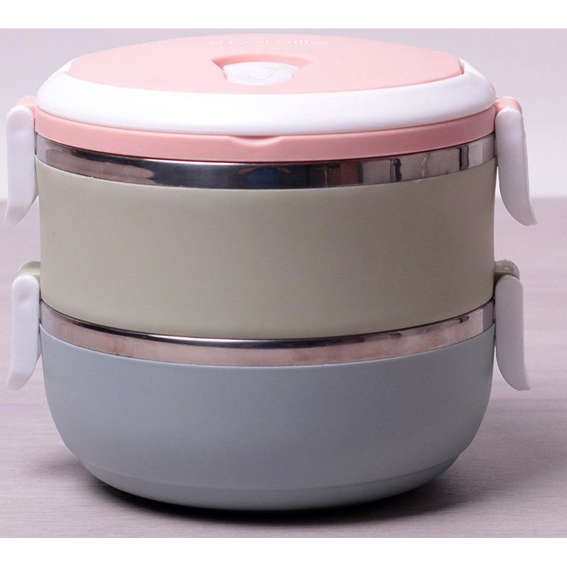 Ланч-бокс Kamille Food Box 2 емкости по 700мл, 16.5х15х13.5см KM-2116