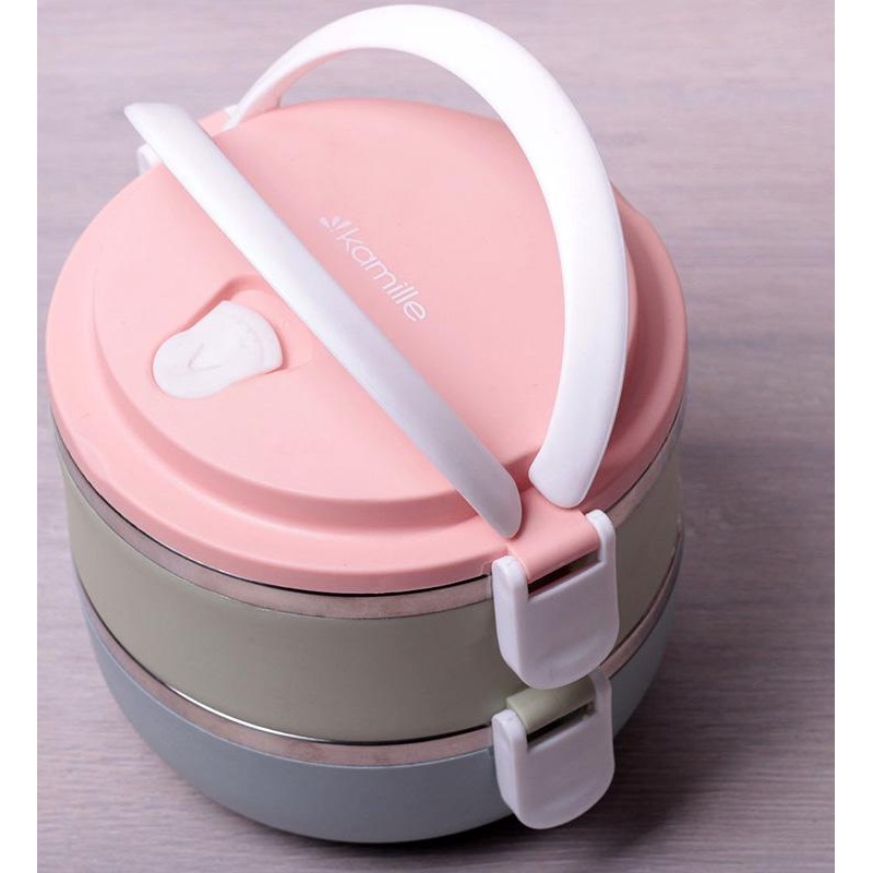 Ланч-бокс Kamille Food Box 2 емкости по 700мл, 16.5х15х13.5см KM-2116