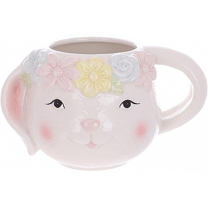 Кружка керамическая "Зайка с цветами" 550мл BD-928-024