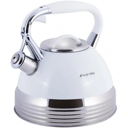 Індукційний чайник Kamille White 2,7 л зі свистком (білий) KM‑0696WH