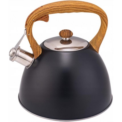 Чайник Kamille Whistling Kettle Black 3л з нержавіючої сталі зі свистком (чорний) KM-0854