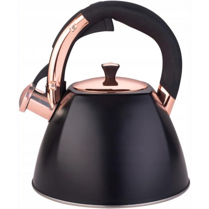 Kamille Whistling Kettle Black&Rose 3L нержавіюча сталь зі свистком KM-0864