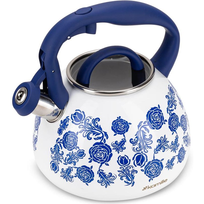Kamille Blue Rose 2.7L індукційний чайник зі сталі з свистком KM-0870