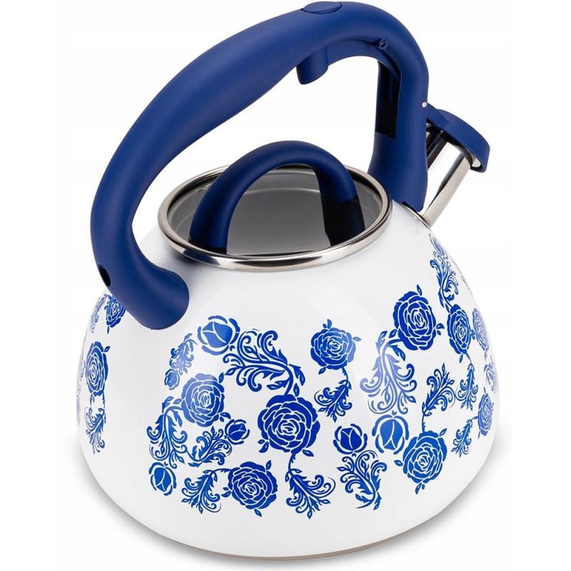 Kamille Blue Rose 2.7L індукційний чайник зі сталі з свистком KM-0870