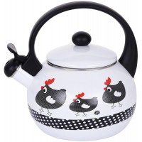 Емальований чайник Kamille «Chickens» 2.2L зі свистком KM-1032