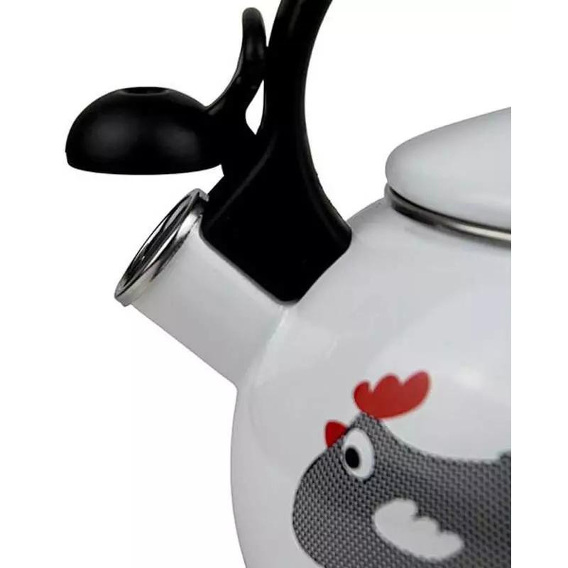 Емальований чайник Kamille «Chickens» 2.2L зі свистком KM-1032