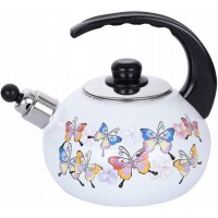Емальований чайник Kamille "Butterflies" 2,5L зі свистком KM-1035