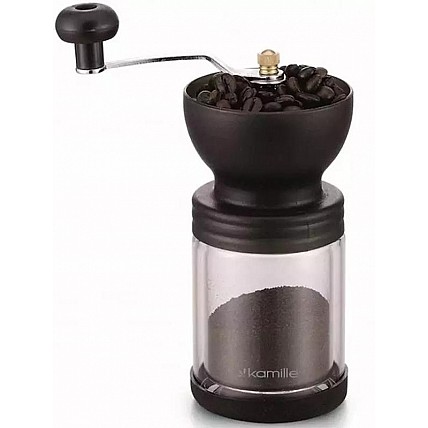 Кофемолка Kamille механическая Ø8.5х16см (ручная мельница для кофе) KM-7056