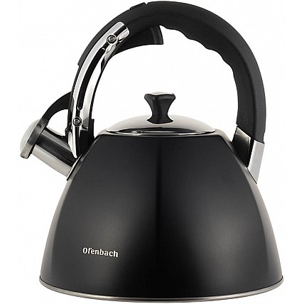 Чайник Ofenbach Augsburg Black 3.2л со свистком, нержавеющая сталь, черный NB-100308