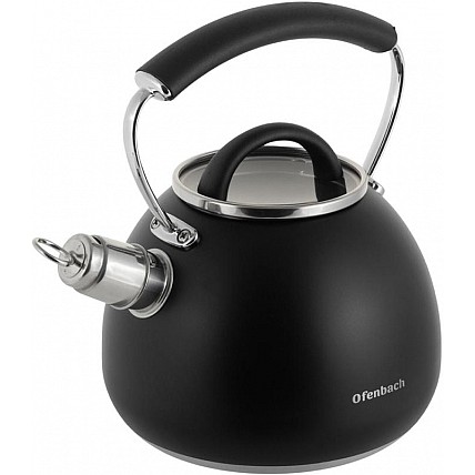 Чайник Ofenbach Magic Kettle 2.5л со свистком и стеклянной крышкой, черный NB-100311