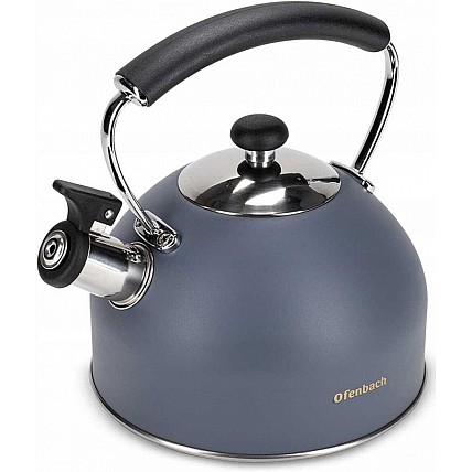 Чайник Ofenbach 2.2л нержавеющая сталь со свистком, серый матовый NB-100324