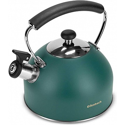 Чайник Ofenbach 2.2л нержавеющая сталь со свистком, зеленый матовый NB-100326