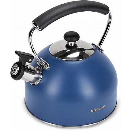 Чайник Ofenbach 2.2л нержавеющая сталь со свистком, синий матовый NB-100327