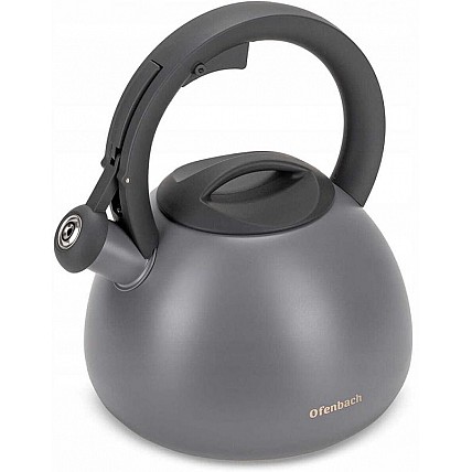 Чайник Ofenbach Silver 2.7л нержавеющая сталь, со свистком, серый матовый NB-100321