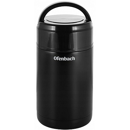 Термос пищевой Ofenbach 1000мл из нержавеющей стали, черный NB-101303