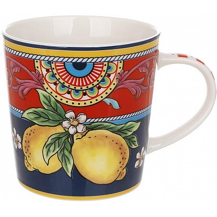 Кружка фарфоровая Sicilia "Ornamento" (Орнамент) 450мл, подарочная чашка BD-149-029