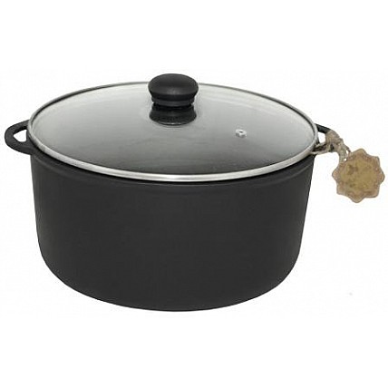 Кастрюля чугунная "Наша Майстерня" 6л со стеклянной крышкой, казан ST-T404C3