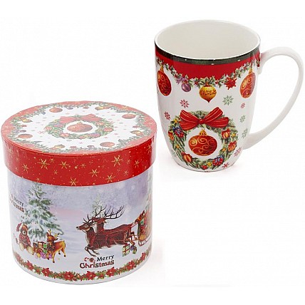 Порцелянова чашка «Різдвяна прикраса» 375 мл у подарунковій тубі BD-498-210