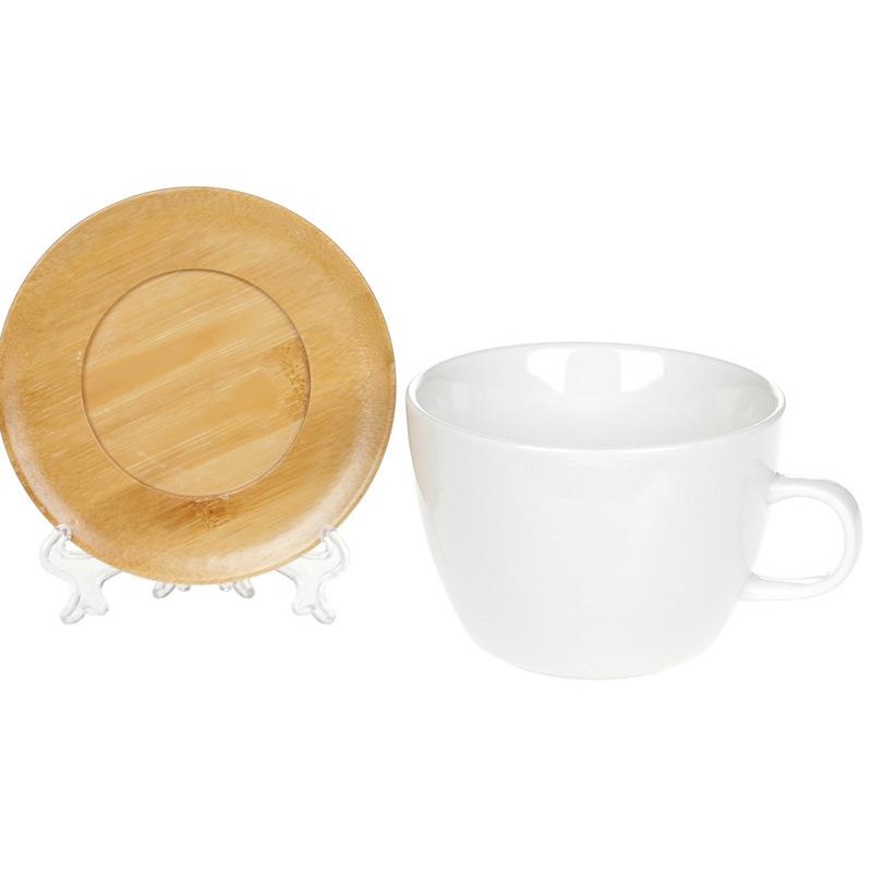 Nouvelle Home Gloss Circle Tea Pair 450 мл з бамбуковим блюдцем BD-938-003