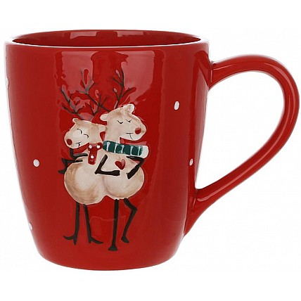 Керамічна чашка «Закоханий олень» 450 мл, червоний BD-834-412