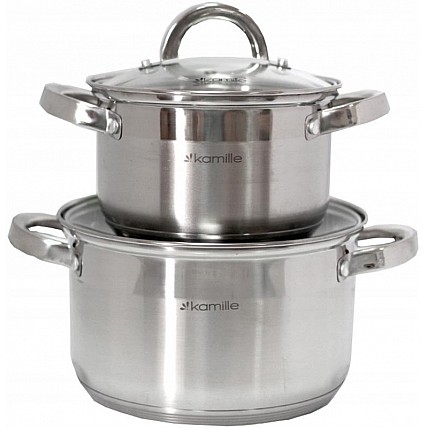 Kamille Mystery 2.1L, 3.8L Pot Set 2 зі скляними кришками KM-5627S