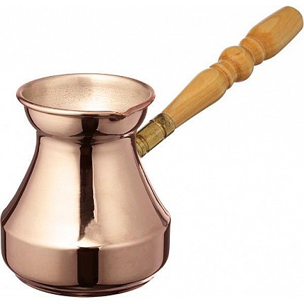 Турка мідна цільнокатана 300мл зі знімною ручкою (золота) ST-50085