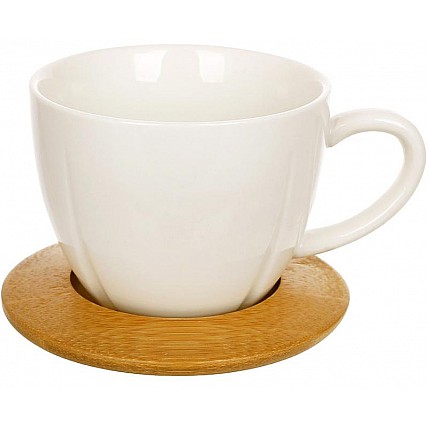 Чайно-кавовий набір Nouvelle Home 6 чашок 180мл та 6 бамбукових блюдець BD-938-044
