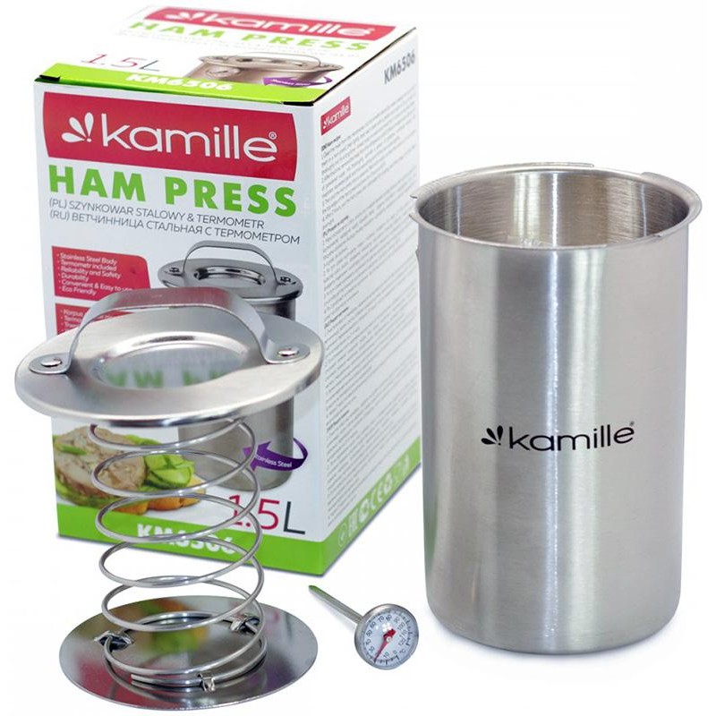Ветчинница Kamille (шинковар) Ø12х20см, 1.5л с термометром KM-6506