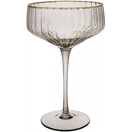 Келихи «Гетсбі» 6 келихів 350 мл для шампанського та коктейлів, димно-сірий BD-992-471