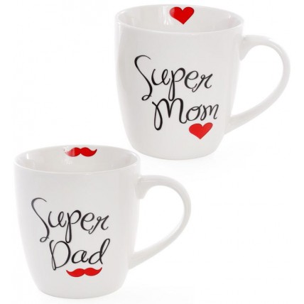 Кухоль порцеляновий "Моя супер сім'я" 520мл ("Super Dad" & "Super Mom") BD-577-525
