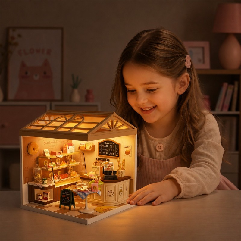 Конструктор-румбокс Mini House серії «Інтер’єр» — «Пекарня» (світло) Конструктор-румбокс Mini House серії «Інтер’єр» — «Пекарня» (світло)