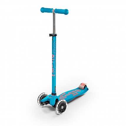 Самокат MICRO  серии Maxi Deluxe LED – Аква