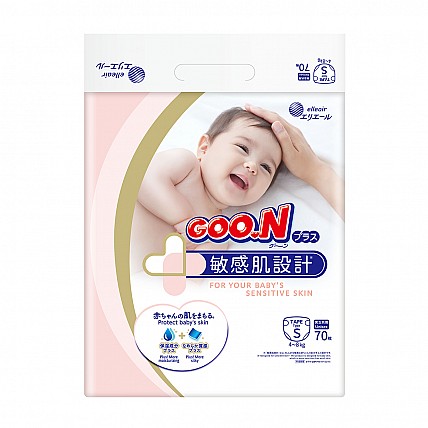 Подгузники Goo.N Plus для детей (размер 2(S), 4-8 кг, 70 шт)