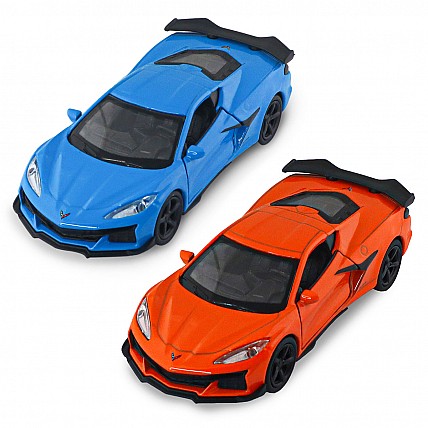 Автомодель - Chevrolet Corvette Z06 2023 (оранжевый, светло-голубой)