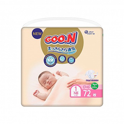Подгузники Goo.N Premium Soft для новорожденных (размер 1(SS), до 5 kg, 72 шт)