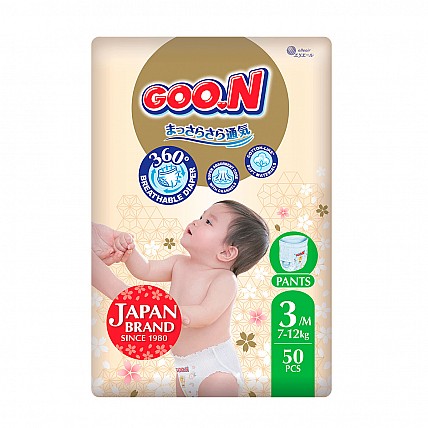 Трусики-подгузники Goo.N Premium Soft (размер 3(M), 7-12 кг, 50 шт)