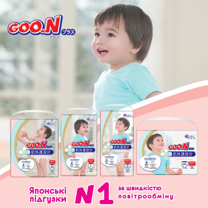 Трусики-подгузники Goo.N Plus для детей (размер 6(XXL), 13-25кг, 28шт)
