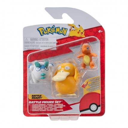 Набор игровых фигурок Pokemon W19 - Чармандер, Галарский Дарумака, Псайдак
