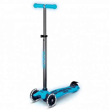 Самокат Micro серии Maxi Deluxe Glow LED - Синий хрусталь