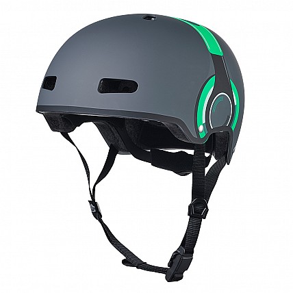 Защитный шлем Micro - Зеленый с рисунком наушников