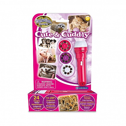 Фонарик-проектор Brainstorm – Очаровательные и пушистые животные (3 диска, 24 картинки)