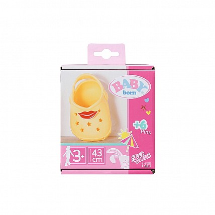 Обувь для куклы BABY BORN - Cандалии с значками (желтые)