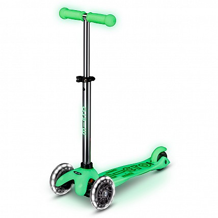 Самокат Micro серии Mini Deluxe Glow LED - Ледяной лайм
