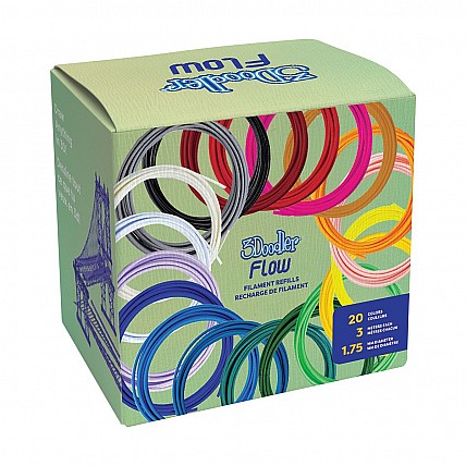 Набір стрижнів для 3D-ручки 3Doodler Flow – Мікс (20 кольорів)