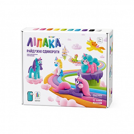 Меганабір пластиліну Липака, що самозатвердіває, - Райдужні єдинороги