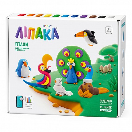 Меганабір самозатвердіючого пластиліну Липака – Птахи