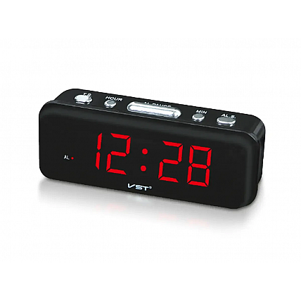 Годинник електронний настільний червоний VST-738