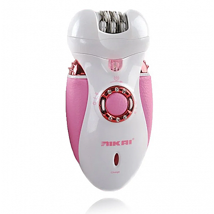 Жіночий епілятор Nikai 7698 3 in 1 з 3 змінними насадками та ліхтариком.